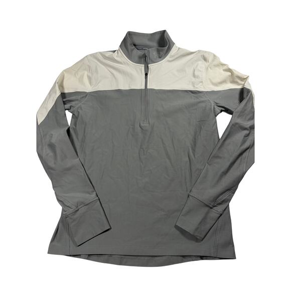 Under Armour Jackets & Blazers - Under armour run Women’s 1/4 zip jacket Medium Gray and white color block